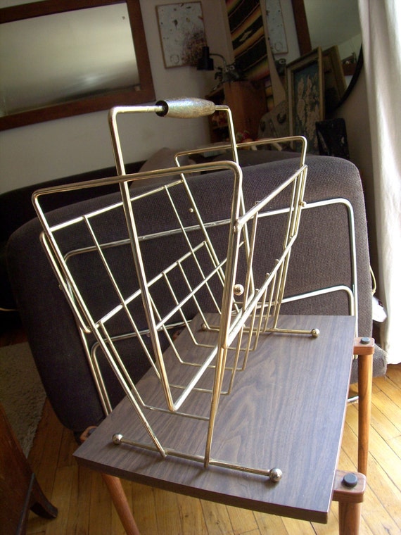 Mid Century Modern Magazine Stand by myknickknackstore on Etsy