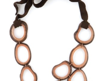 SALE 50% Off / Tagua Statement Necklace / Tagua Jewelry / Tagua Necklace / Sand Colored Necklace / Statement Necklace / Geometric Necklace