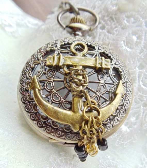 Nautical Pocket Watch Mens Pocket Watch Nautical Theme 6296