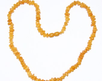 Natural Baltic amber necklace for adults, honey color shape beads 59