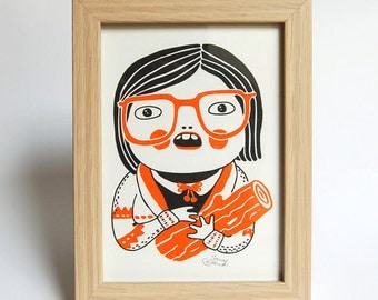 LOG LADY - Riso Print, without frame, Twin Peaks, 13x18