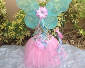 Fairy Princess Blue Butterfly wings with Pink Tutu and Flower Wand Party Favors Il_170x135