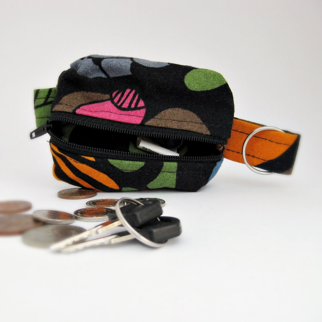 Coin purse keychain zipper purse recycled materialzip