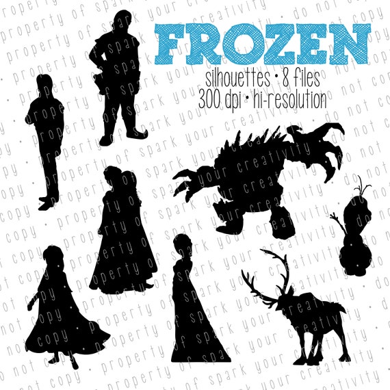Frozen Silhouettes // Disney Princess Elsa and Anna Silhouette