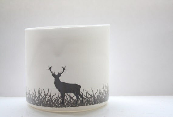 English fine white bone china vase or tea light by madebymanos