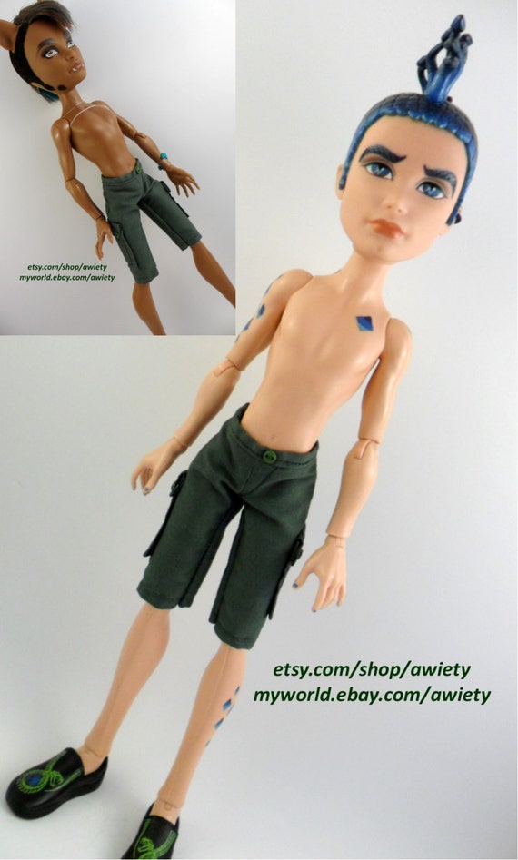 OOAK Style'n Guys Cargo Shorts Monster High Doll Custom by awiety