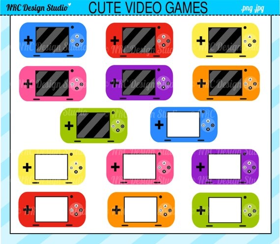 Cute Video Games Clip Art - Electronics Clip Art - Digital Video Games Clipart - Personal and Commercial Use Il_570xn