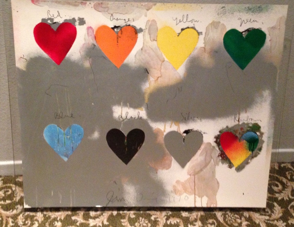 Jim Dine 8 Hearts 1970 Signed In Plate Stunning Multi Color