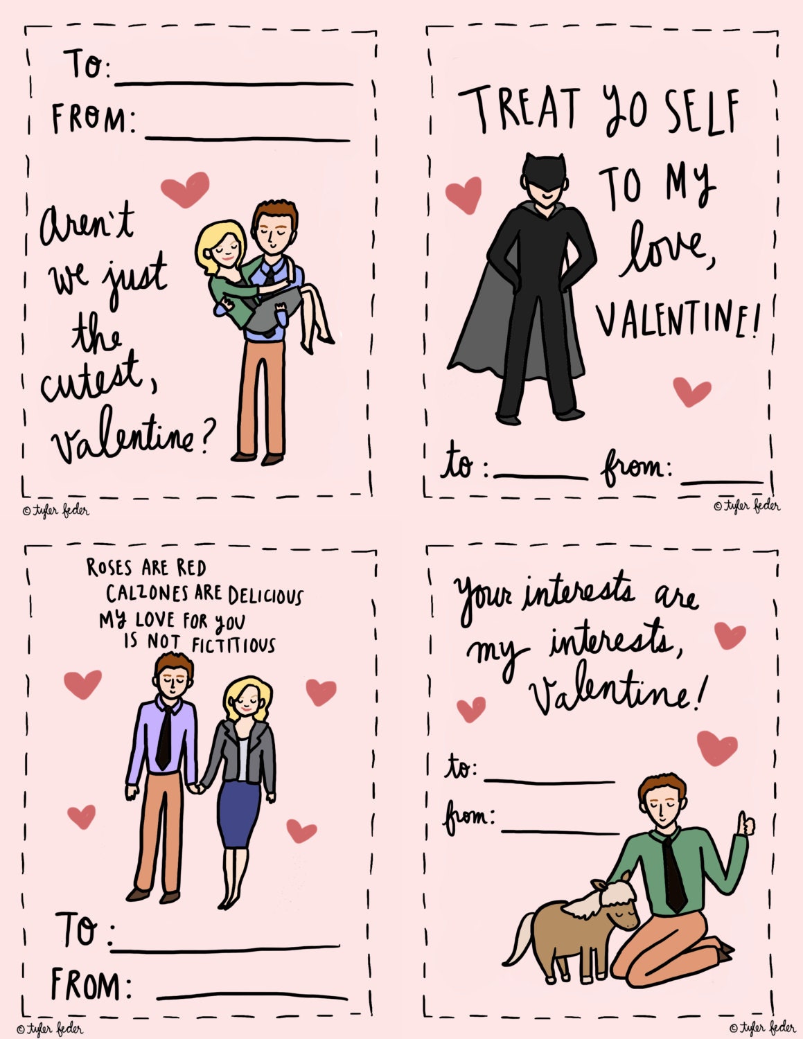 Parks and Rec Valentine Cards Printable File1159 x 1500