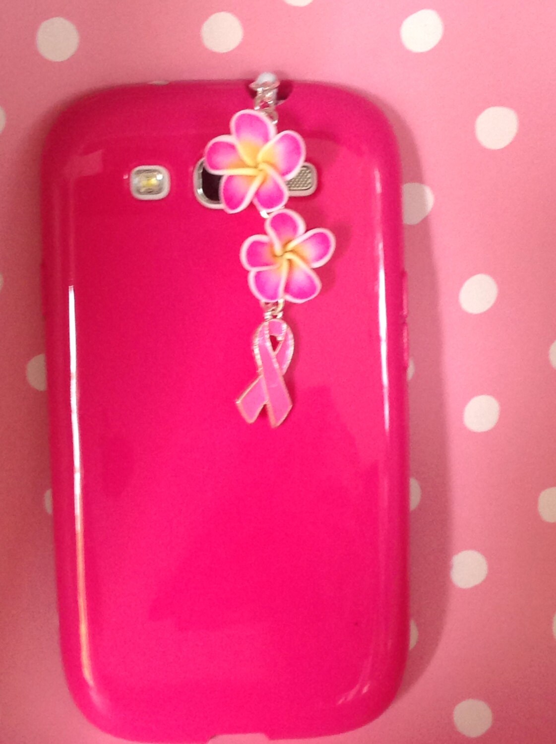 Breast Cancer Cell phone charm dust plug charm iPhone charm