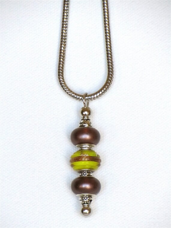 Bead Pin Pendant Necklace European Style Beads Silver