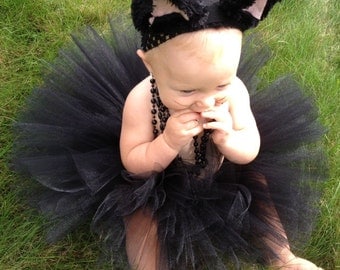Black Cat Costume, Black Tutu Costume, Black Kitty Costume, Tutu Halloween Costume, Infant Toddler Halloween Costume