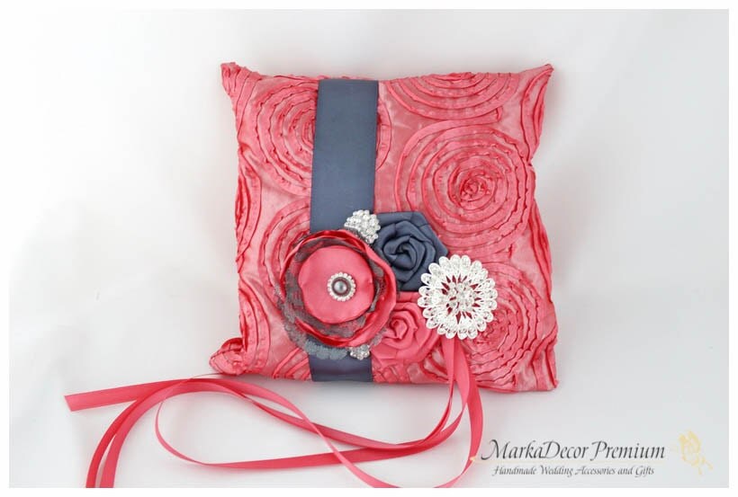 Wedding Handmade Jeweled Ring Pillow Custom Bridal Bearer