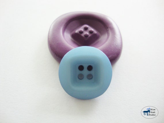 Button Mold - Four Hole Button - Silicone Mold - Polymer Clay Resin Fondant Soap Wax Candy