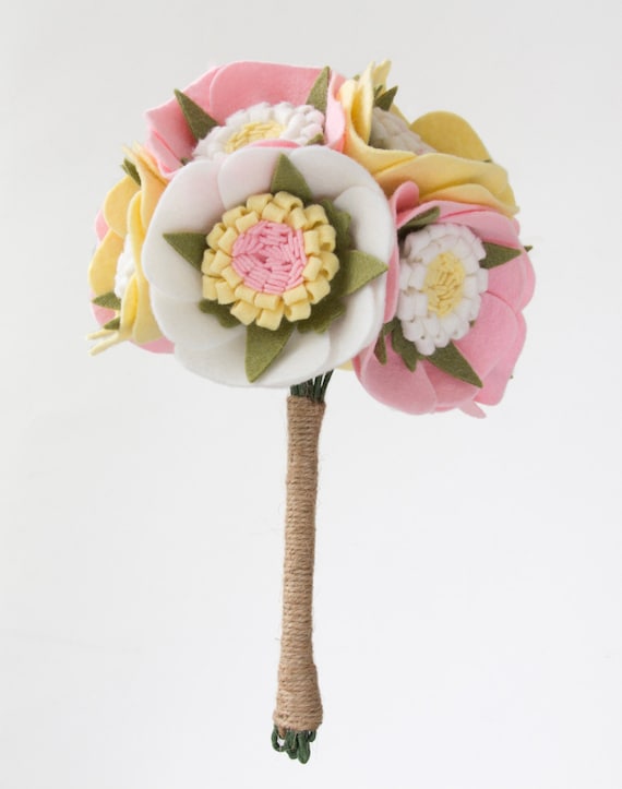 Felt Flower Bouquet Handmade Alternative Wedding Flowers