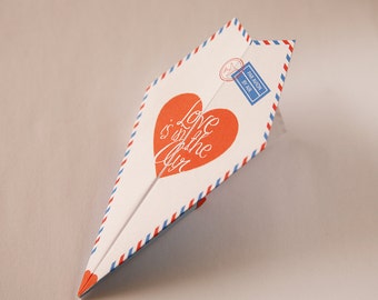 Printable Paper Airplane Valentines / Anniversary Card