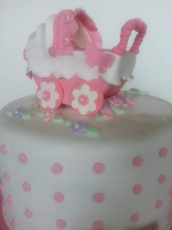 Fondant Baby Stroller Cake Topper. Carriage - Buggy - Pram. Perfect ...