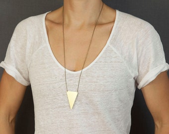 Long Statement Necklace, Triangle Necklace / Geometric Long Necklace / Choose your length / The WARRIOR Necklace by Bohemian Fringe