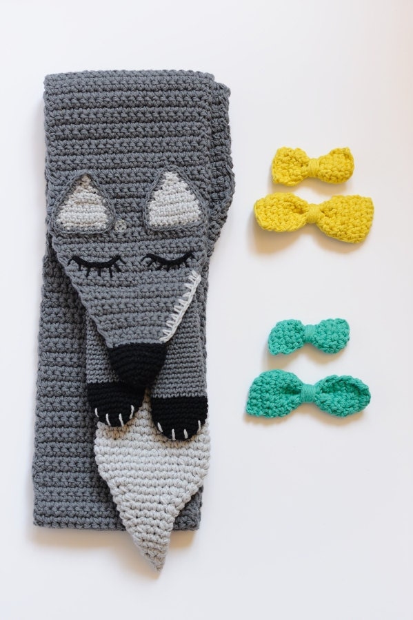 Handmade &lsquo;Faux Arctic Fox&rsquo; Crochet Scarf by LittleFoxQuiltShop