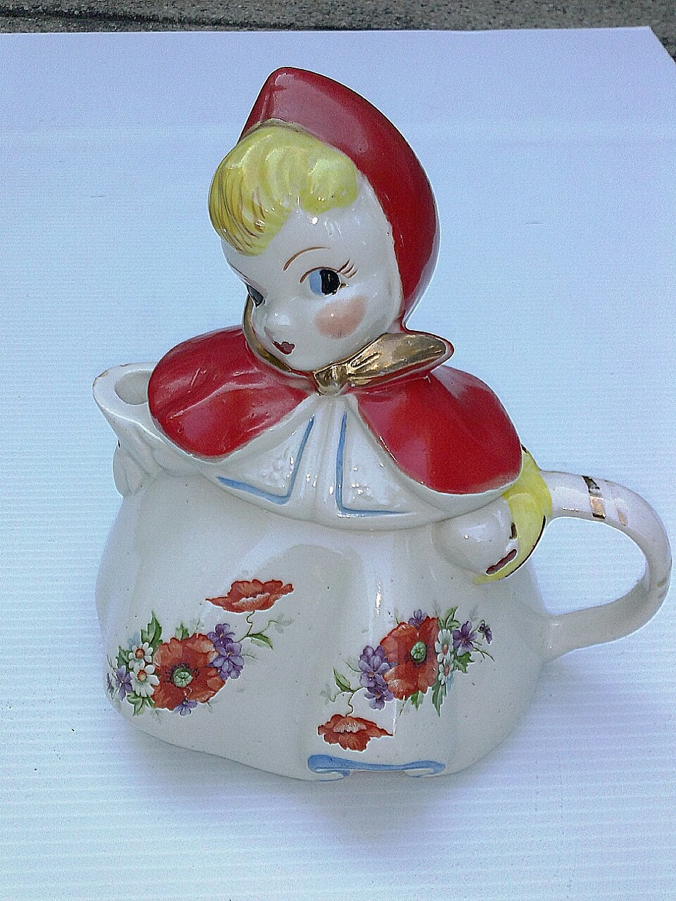 On SALE Vintage China Teapot Little Red Riding Hood Hand Painted