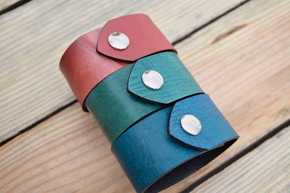 1.25 inch Wholesale Leather Cuff Blank Blue Pink Green