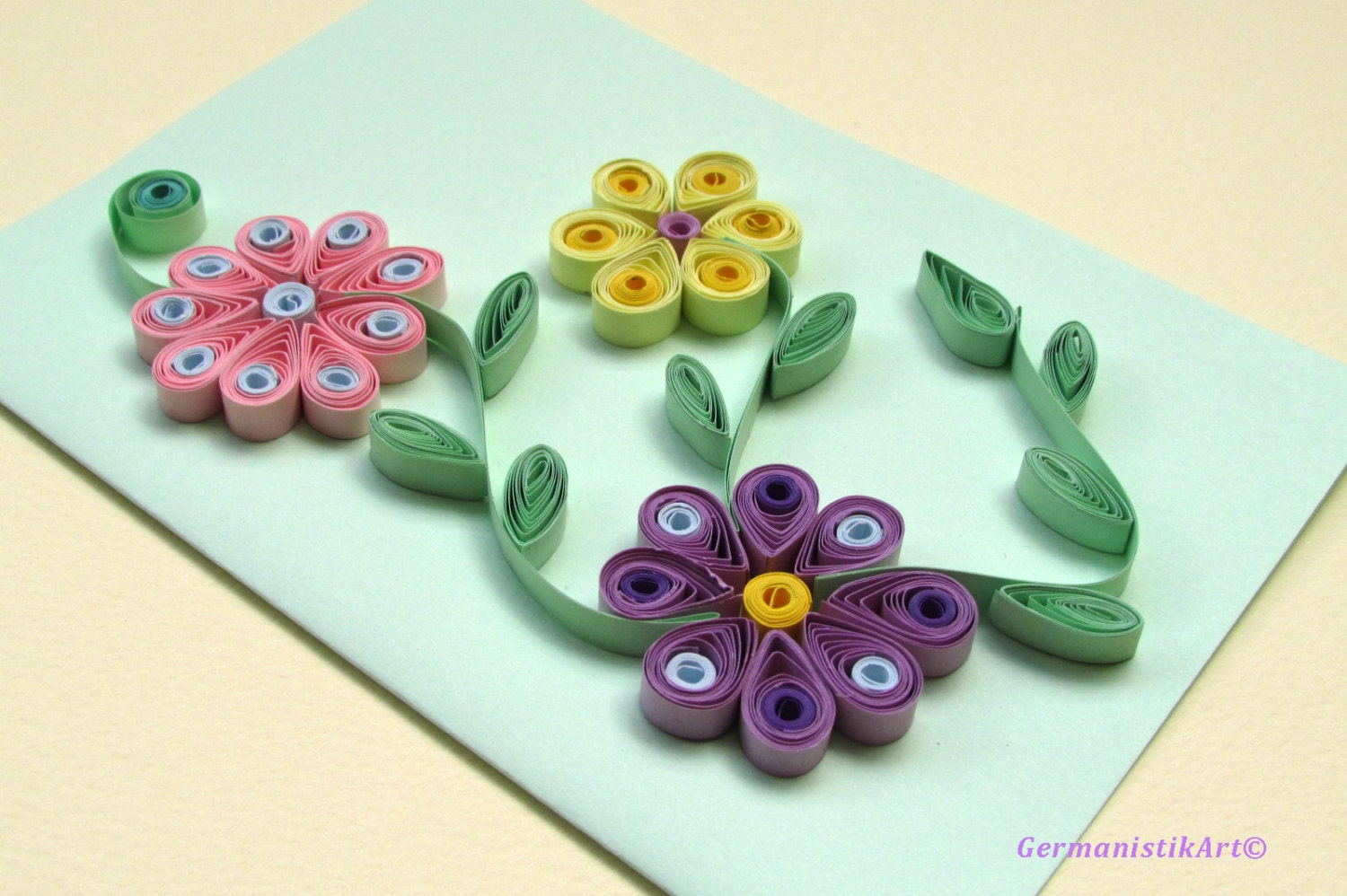 Flower Quilling Card Flower Handmade Quilled Paper Card