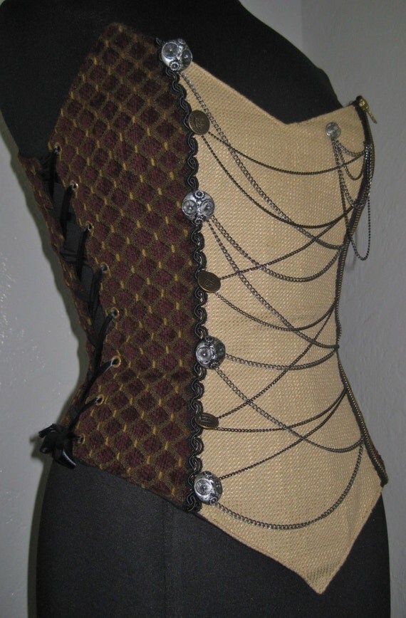 Purple and Gold Steampunk Corset by RELthreadz on Etsy