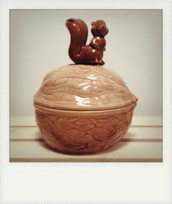 Vintage Ceramic Squirrel & Nut Dish by WestAshVintage on Etsy