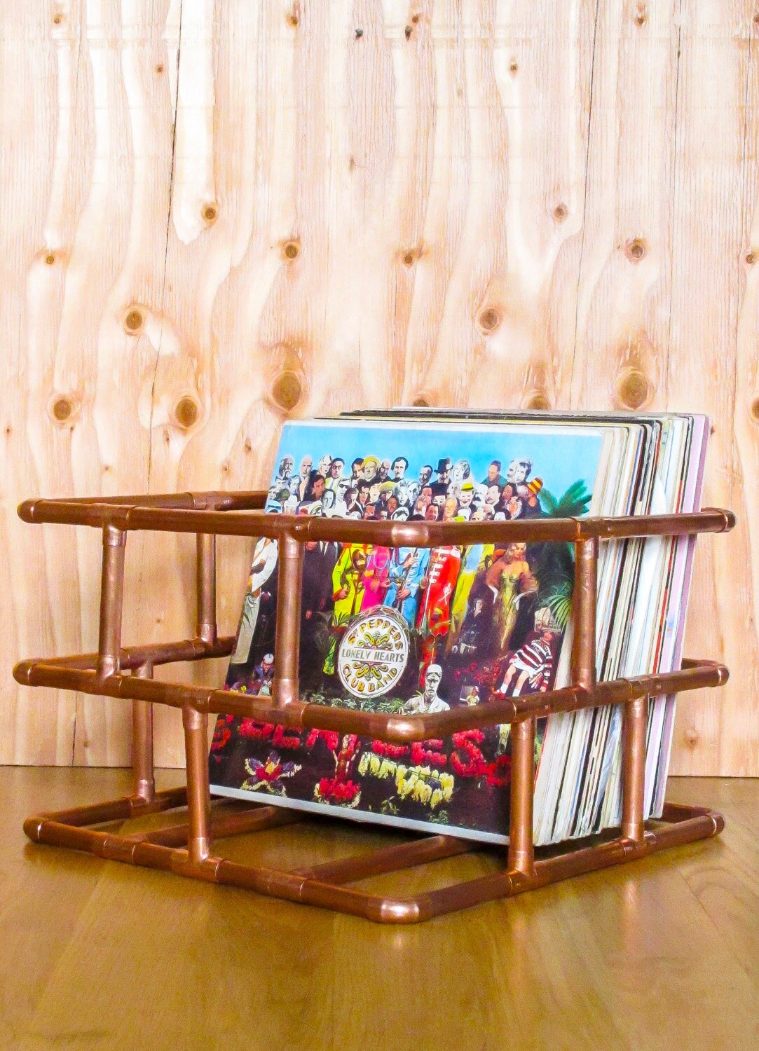 Copper Pipe Record Crate/Milk Crate