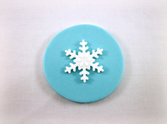 Winter Party Cupcake Fondant Toppers, Snowflake Topper, Christmas Cupcake,Winter Birthday, Winter BabyShower, Wedding, Edible Topper-set 12 Il_570xn