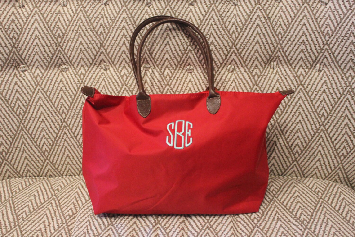 Monogrammed Tote Bag by SocialManor on Etsy