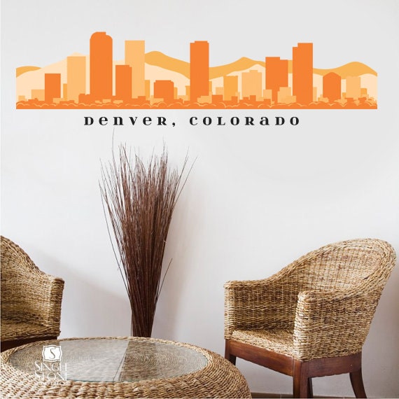 DENVER COLORADO Skyline Wall Decal Art Removable Vinyl Peel