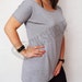 Off shoulder tunic asymmetric shirt t-shirt for women rock shirt gray