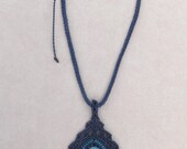 Macrame necklace with Crisocola (natural stone)