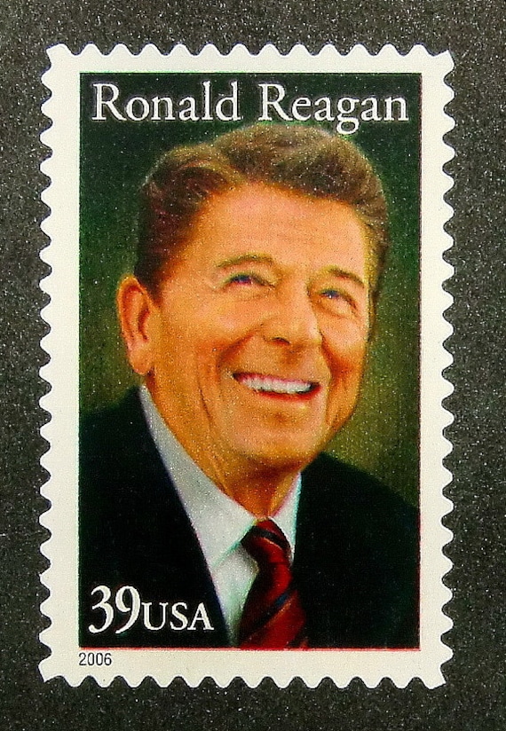 Items similar to 13640 Framed Postage Stamp Art Ronald Reagan