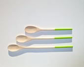 Lime Green Dipped Wooden Spoon Set. Perfect for Decoration or Use, Housewarming Gift, Wedding Presents.