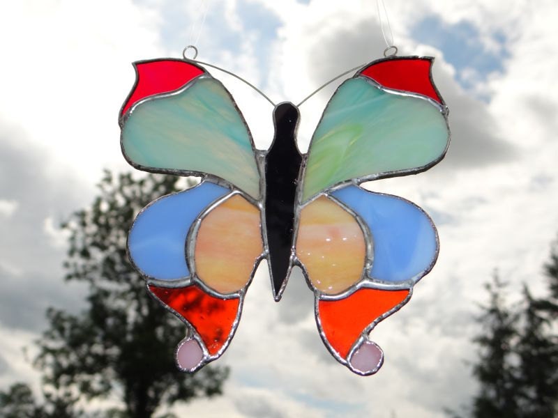 Butterfly Tiffany Style Stained Glass Suncatcher