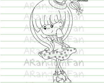 Digital Stamps-Little Miss Bashful