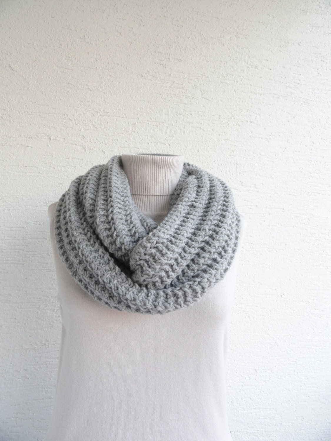 Knit Infinity Scarf Oversized Chunky Thick Knit Scarf Unisex