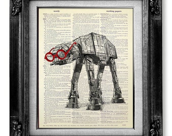 STAR WARS ATAT, Star War Poster, Star Wars Art Print, Star Wars Print, Star Wars Decor, Star Wars Wall Art, Star Wars Painting, Geek Glasses