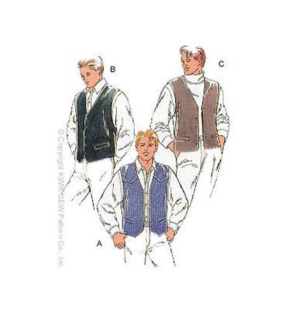Sewing Pattern Mens Pattern Vests Pattern Kwik Sew K2314