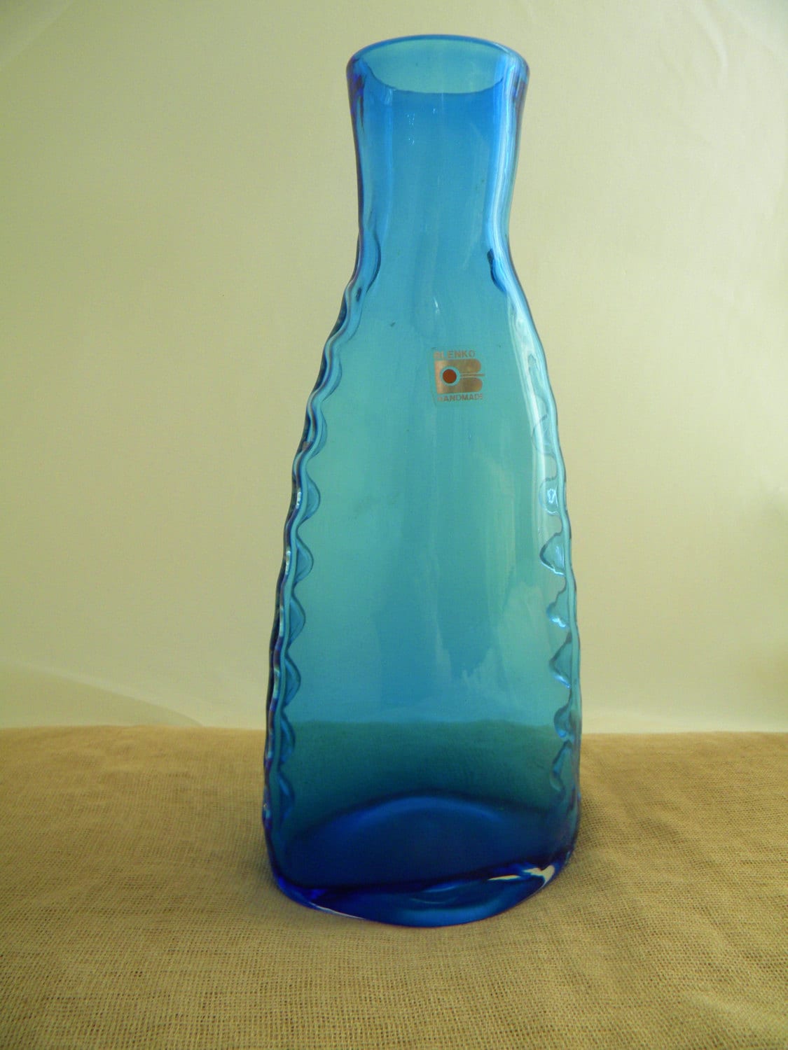 Blue Blenko Art Glass Vase