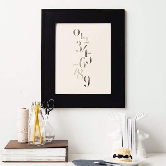 Items similar to Watercolor Numbers Print on Etsy