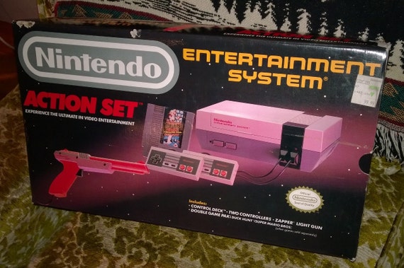 Original 1989 Nintendo Entertainment System NES Action Set BOX