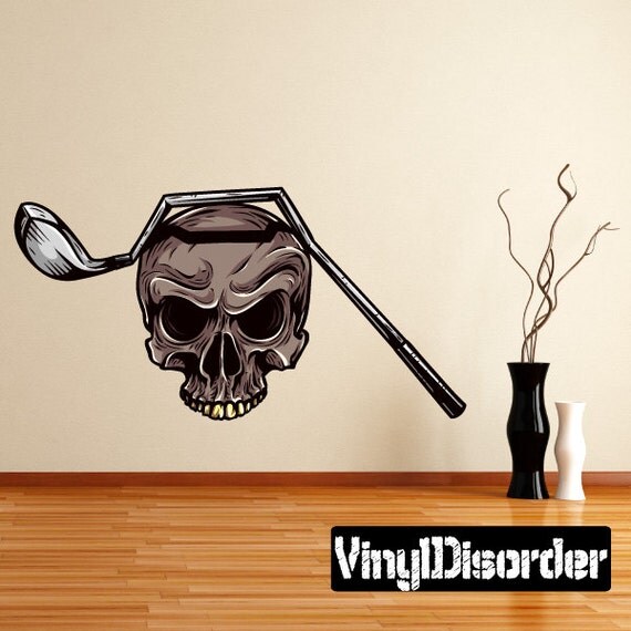 Golf Skull Wall Decal Wall Fabric Vinyl Decal Removable