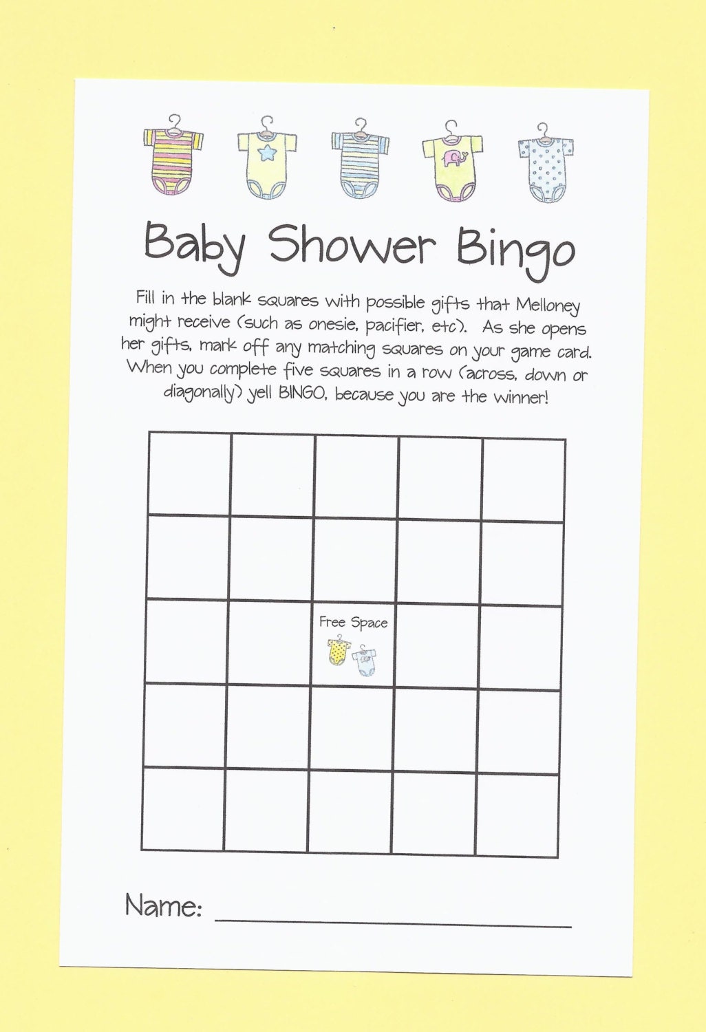 Baby Shower Bingo Baby Shower Game Your Shower by ...