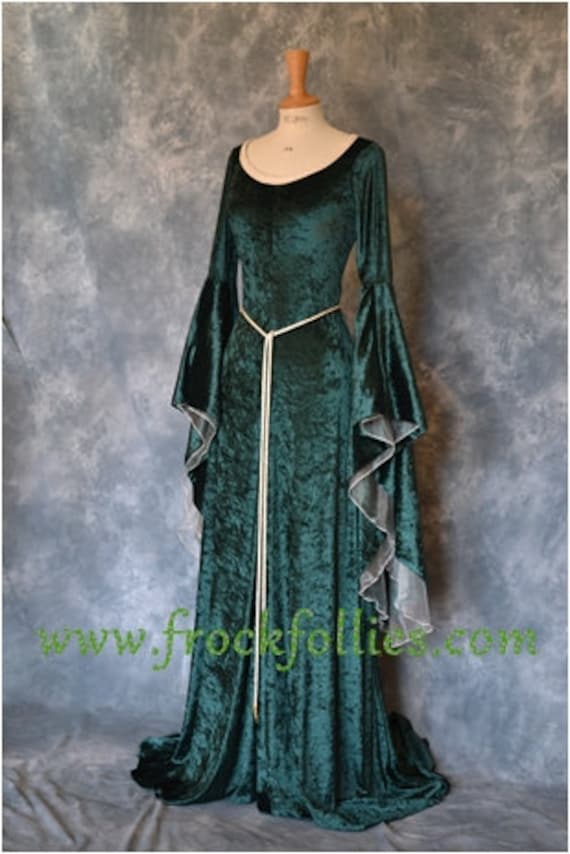 Elvish Dress Medieval Gown Gothic Dress Pagan Dress