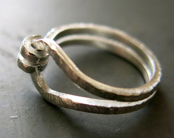 Silver Knotted Ring, Sterling Silver Ring, Unisex Ring, Handmade Rings, Silver Jewelry, Modern Ring, Anniversary Gift, Venexia Jewelry