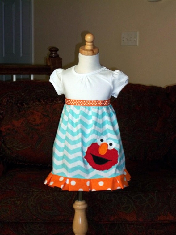 Birthday Elmo dress custom girls toddler baby 12m 18m 24m 3t 4t 5t ...