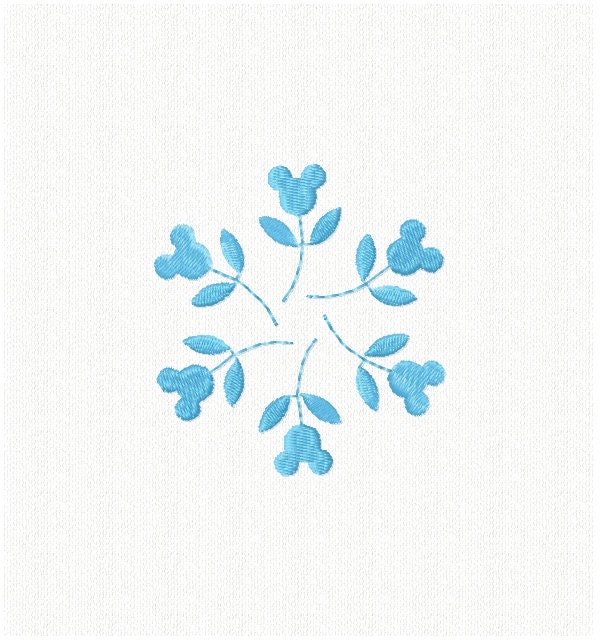 Mickey Mouse Snowflake Embroidery Design INSTANT DOWNLOAD